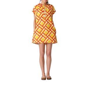 TRACY FEITH FOR TARGET COLOR BLOCK LINEN TUNIC DRESS WITH POCKETS HOODED DRESS